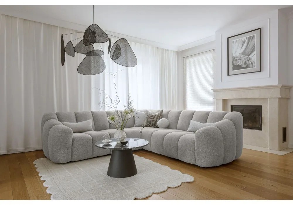 Светлосив ъглов диван Shell – Miuform