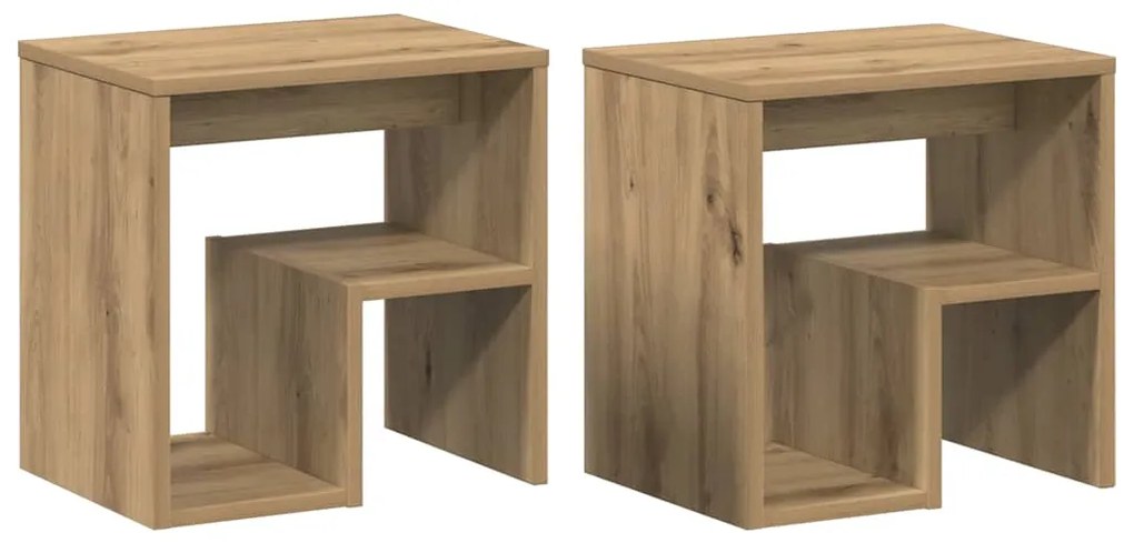 856529 vidaXL Нощни шкафчета, 2 бр, дъб артизан, 40x30x40 см, инженерно дърво