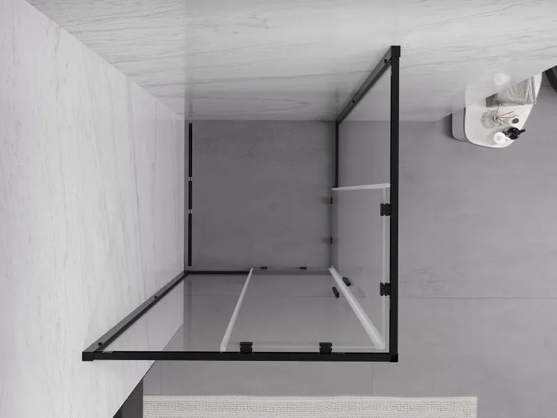 Mexen Exo-S Duo Квадратна плъзгаща душ кабина 80 x 80 см, прозрачна, черна