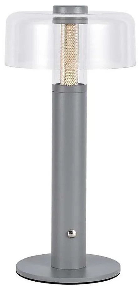 LED регулируема презареждаема настолна лампа LED/1W/5V 3000K 1800 mAh сива