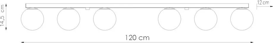 Черно осветително тяло за таван със стъклен абажур ø 12 cm Umerta – Sollux