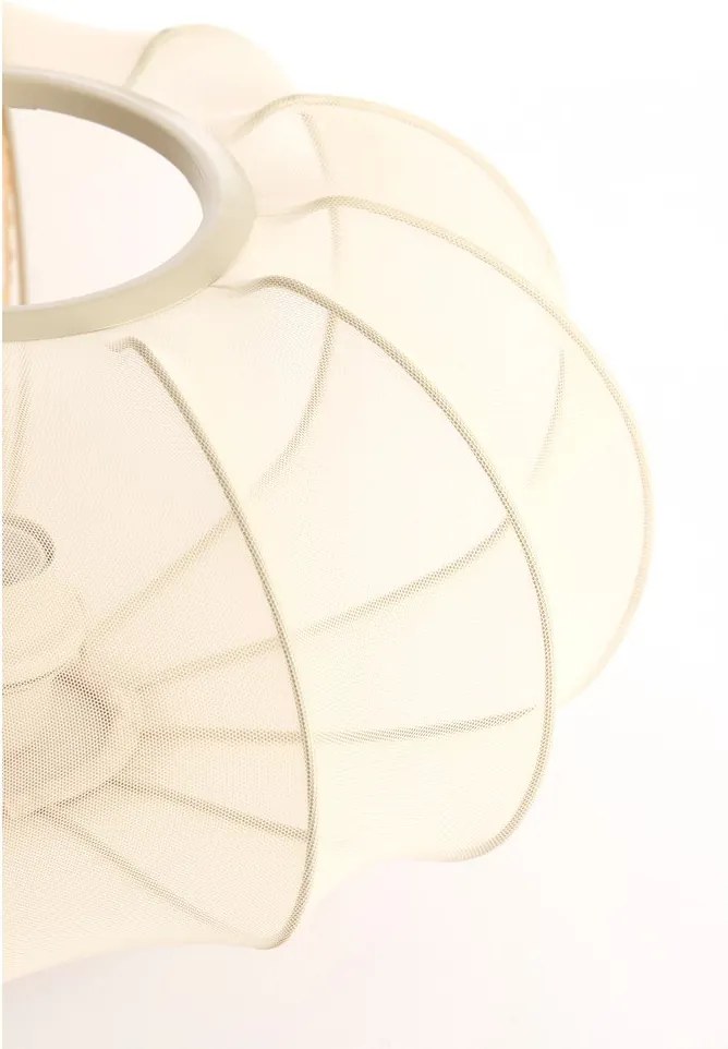 Кремаво осветително тяло за таван с текстилен абажур ø 40 cm Plumalia – Light &amp; Living