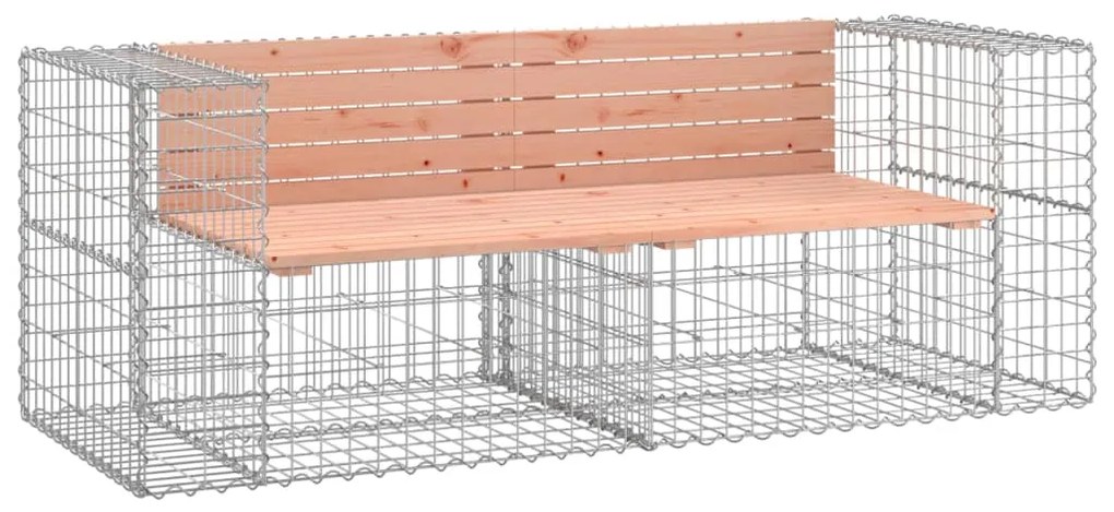 3196237 vidaXL Градинска пейка габион 184x71x65,5 см дугласко дърво масив