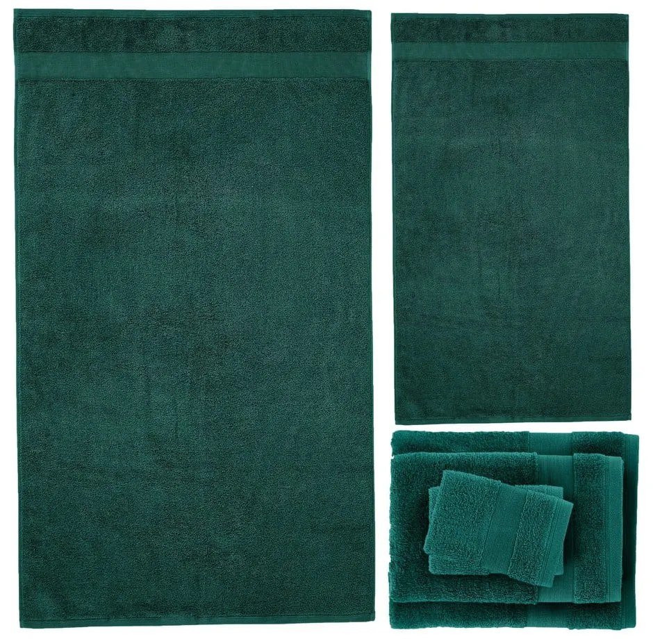 Тъмнозелени памучни хавлии и кърпи за баня в комплект от 6 бр. от тери Anti-Bacterial – Catherine Lansfield