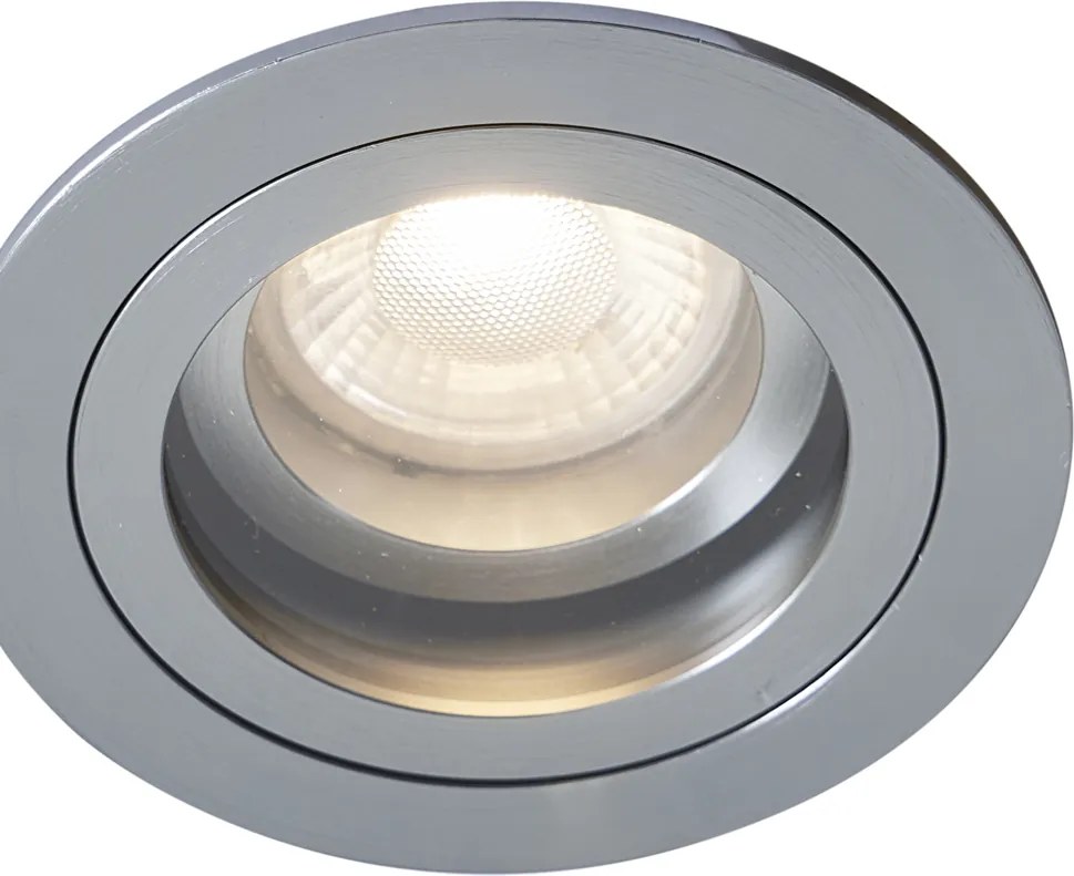 Комплект от 6 модерни вградени спота Gunmetal регулируеми IP44 - Chuck