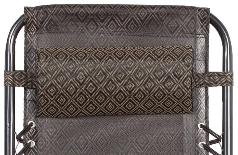 Къмпинг стол Muhler C2014 1001741, 175х66х110 см, Сгъваем, 3 позиции за реглаж, Черен