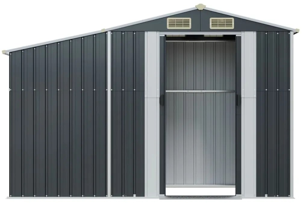 Градинска барака антрацит 277x93x179 см поцинкована стомана