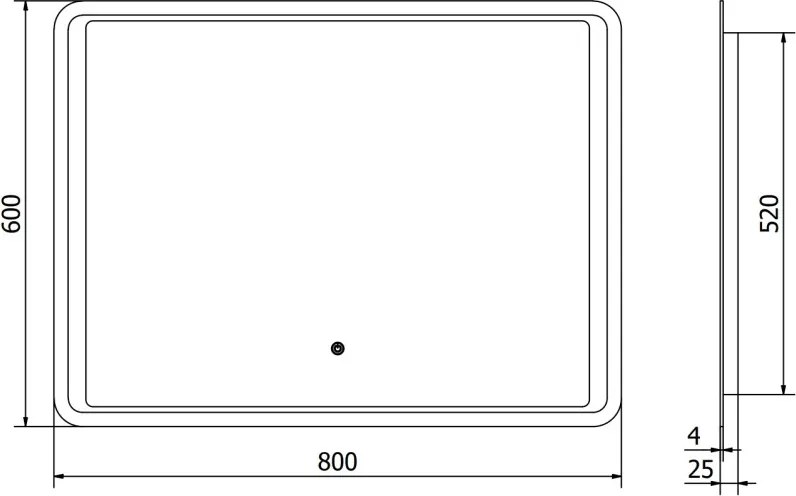 Mexen Zusa осветено огледало за баня 80 x 60 см, LED 6000K, анти-пара - 9808-080-060-611-00