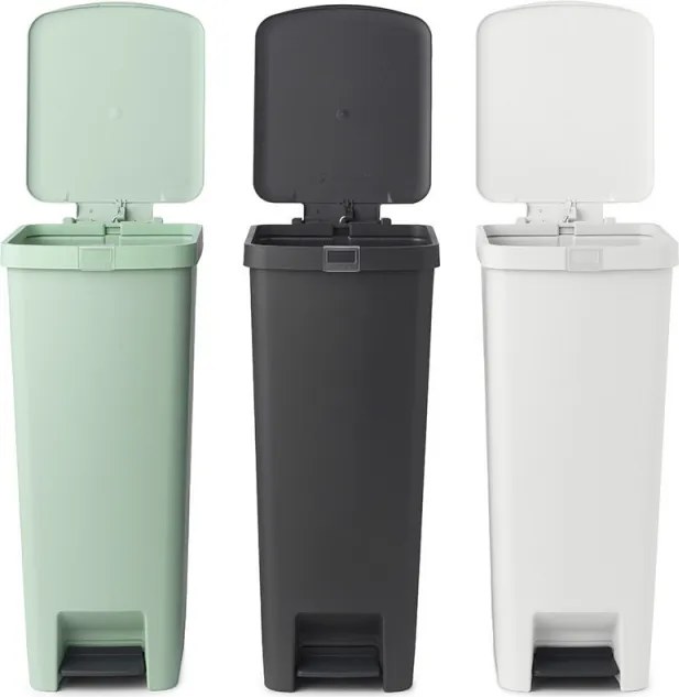 Кош за боклук с педал Brabantia StepUp 1005556, 40 л, Екологични материали, Голям отвор, Светлосив