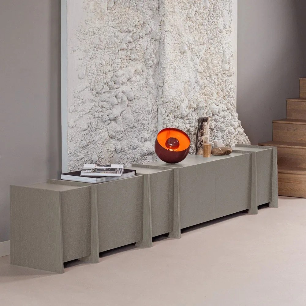 Сива маса за телевизор от декор от ясен 102x53x44 cm Brock – WOOOD