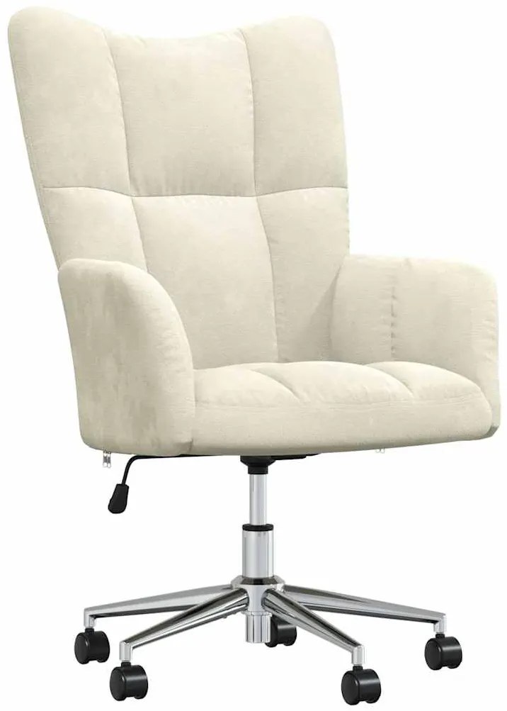 328170 vidaXL Релакс стол, кремаво-бял, кадифе