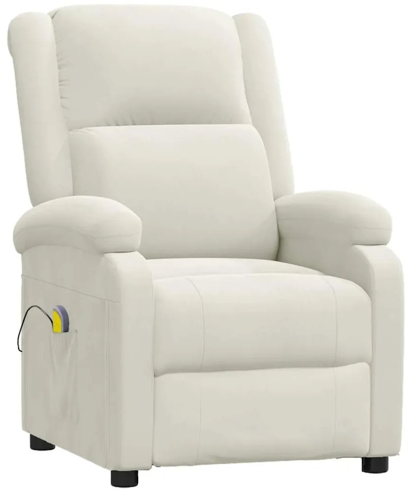 342419 vidaXL Масажен стол, кремав, кадифе