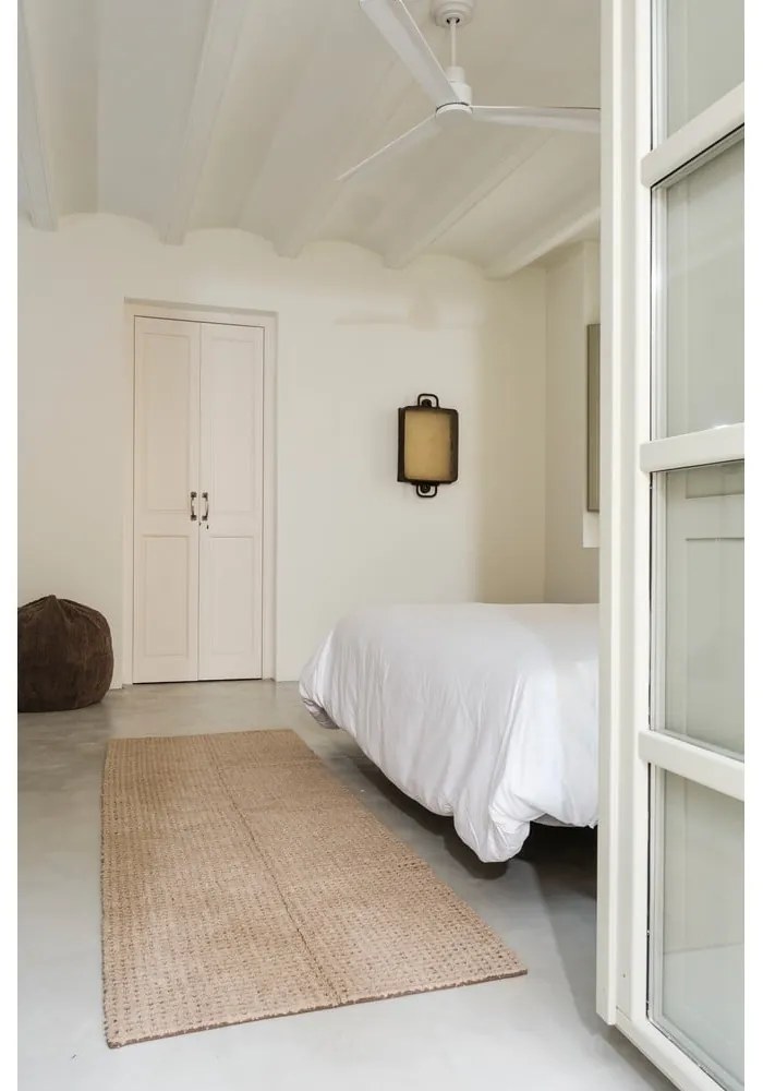 Ръчно изработена вълнена пътека подходяща за пране в естествен цвят 80x230 cm Unexpected Wool – Lorena Canals