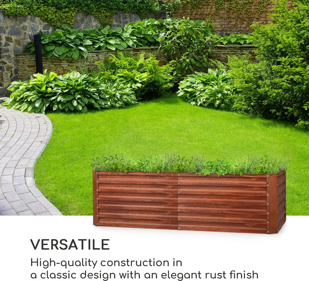 Blumfeldt Rust Grow, повдигната градинска леха, поцинкована стоманена повърхност, ръждив цвят