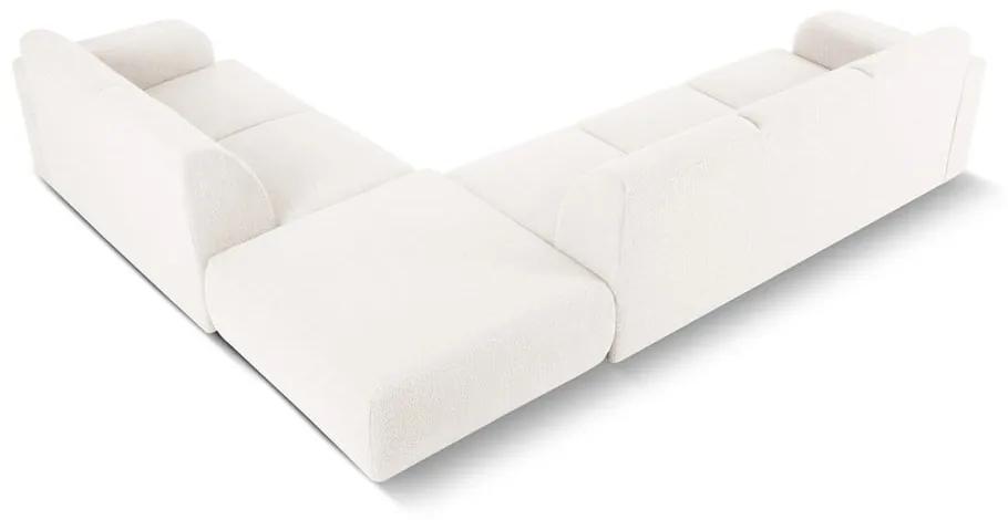 Бял ъглов диван от плат букле (десен ъгъл) Molino - Micadoni Home