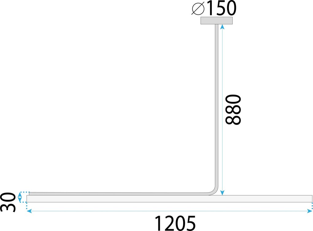 Пендел LED APP1659-CP Black 120cm