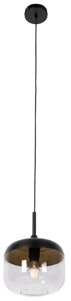 Дизайнерски висящ аплик черен със злато и опушено стъкло - Kyan