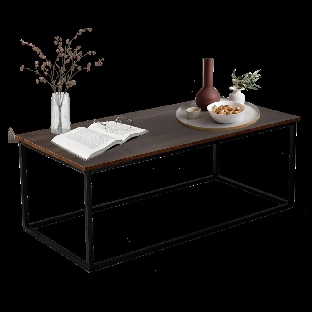Модерна масичка за кафе, изработена от MDF и метал 100 x 55 cm