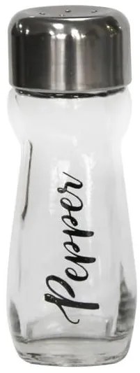 Стъклена пиперница прозрачна с метална капачка 80мл VOCA M-321105 - Horecano