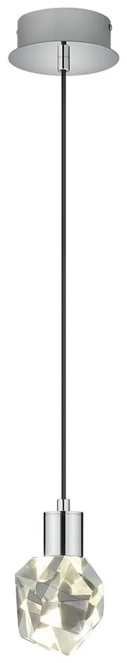 LED висящо осветително тяло в сребрист цвят със стъклен абажур ø 13 cm Verano – Trio Select