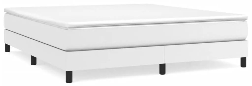 3120707 vidaXL Рамка за легло с пружини бяла 160x200 см изкуствена кожа