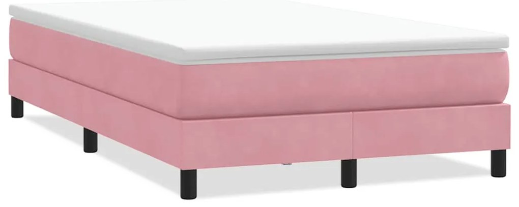 3315872 vidaXL Боксспринг легло без матрак, розово, 120x220 см, кадифе