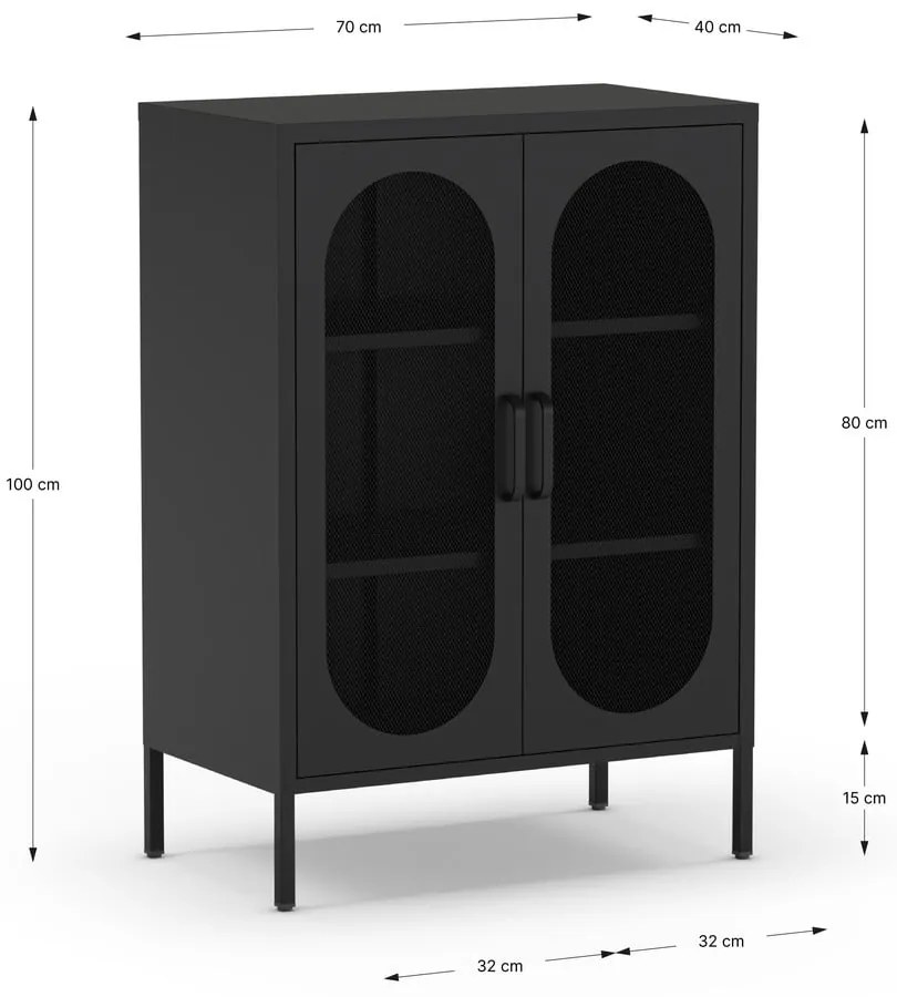Черно шкафче 70x100 cm Diora – Marckeric