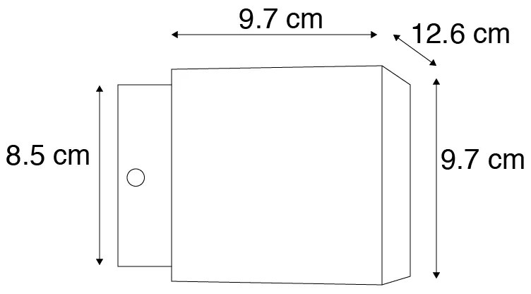 Дизайнерски стенен аплик черен/златист с LED - Caja