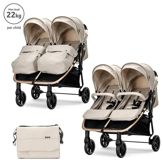 Детска количка за близнаци DUO LORELLI - BEIGE