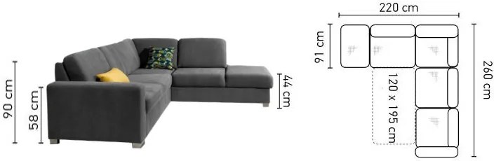 Ъглов диван Canton mini-Right