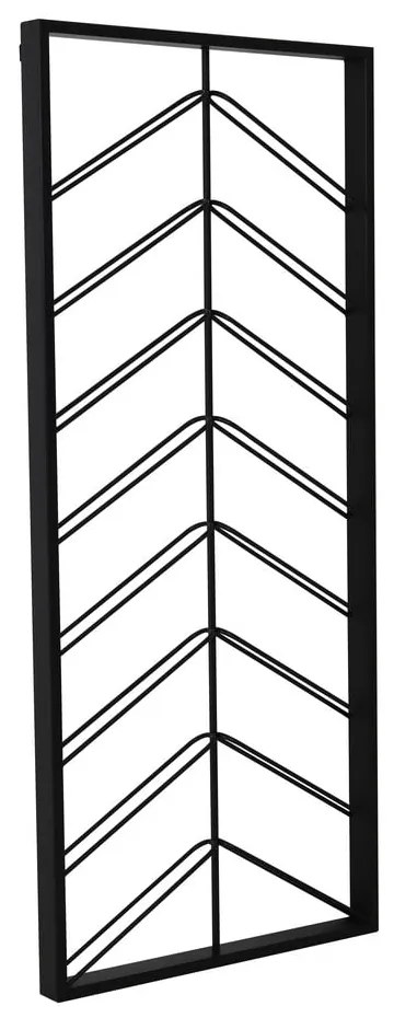 Черен стенен метален стелаж за вино брой бутилки 16 70x160x6 cm Malbeo – Light &amp; Living