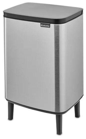 Кош за боклук Brabantia Bo Small Hi 1006650, 12 л, Плавно и безшумно отваряне, Противоплъзгаща основа, Устойчив на пръстови отпечатъци, Инокс