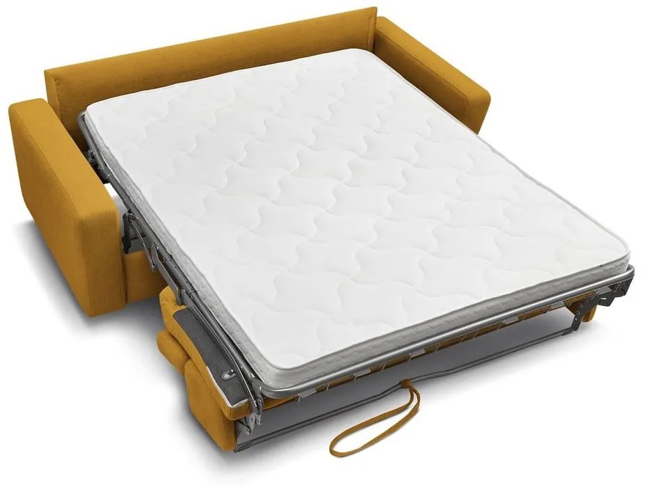 Разтегателен диван в цвят горчица 215 cm Monaco – Bobochic Paris