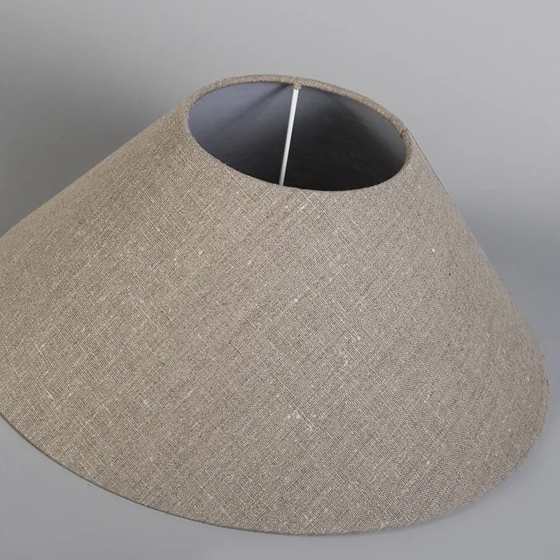 Ленен абажур сив кръгъл скосен 40/15/16
