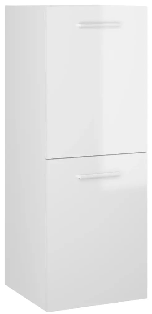 804994 vidaXL Шкаф за баня, бял гланц, 30x30x80 см, инженерно дърво