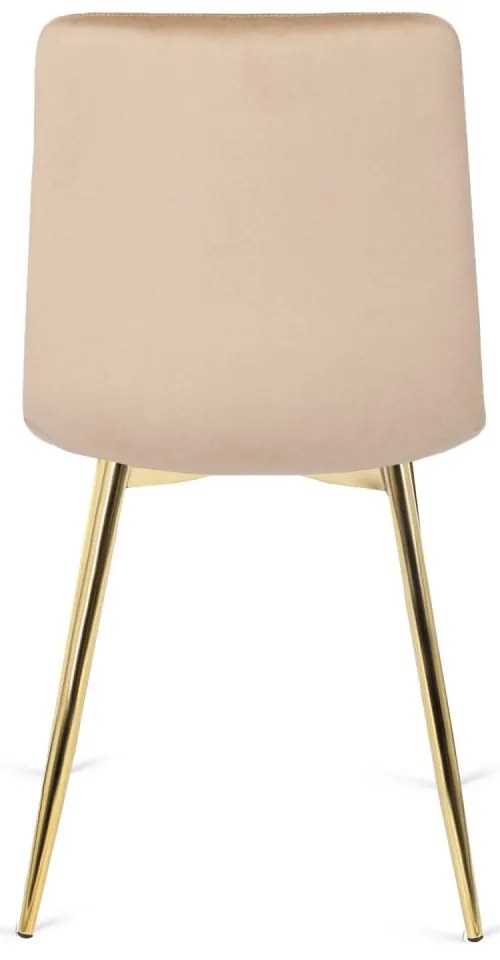 Тапициран кадифен стол YORK със златни крака - различни цветови покрития Зелено