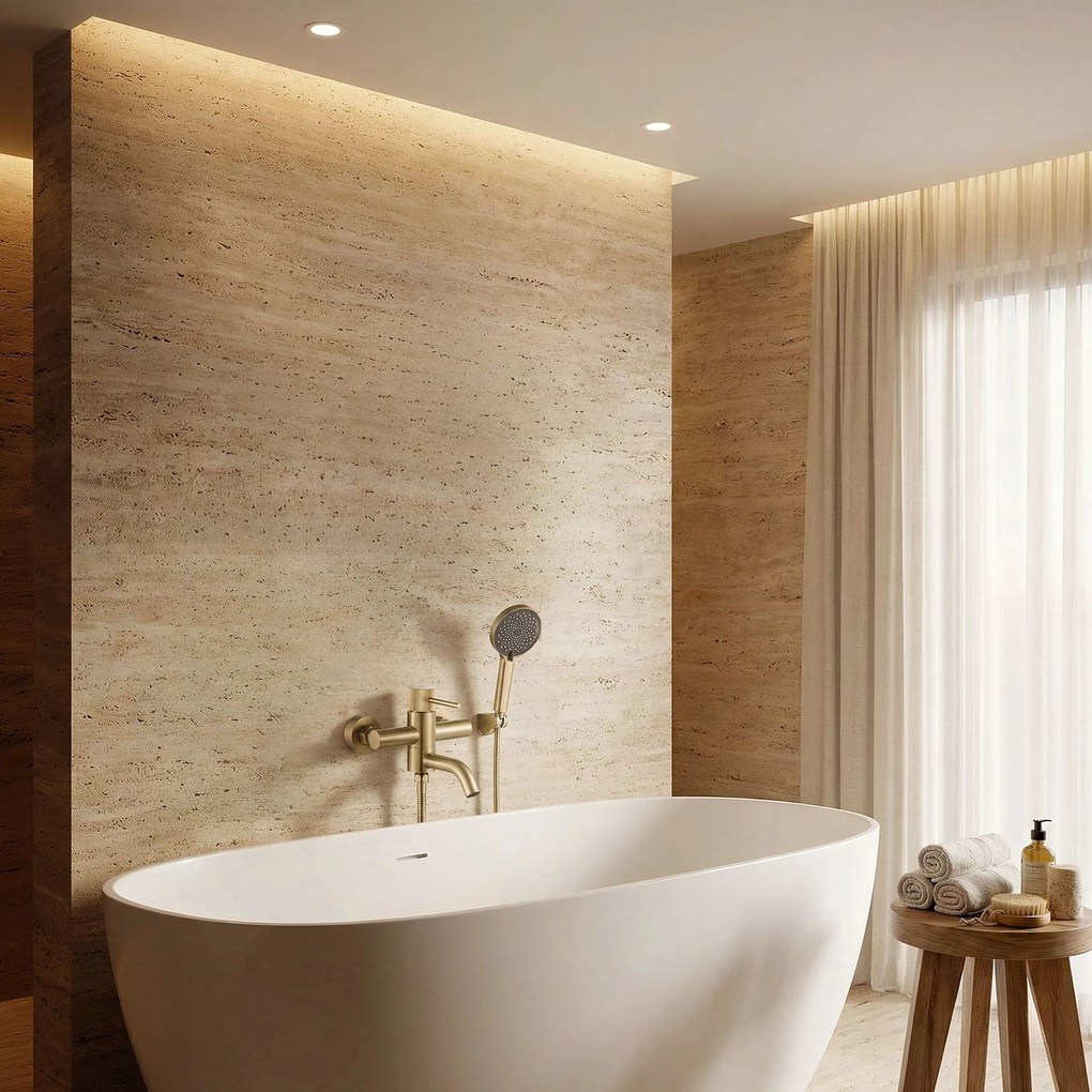 Смесител за вана Rea Lungo Stripe Gold  Brush