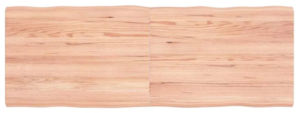 363964 vidaXL Плот за маса светлокафяв 140x50x(2-4) см обработен масивен дъб