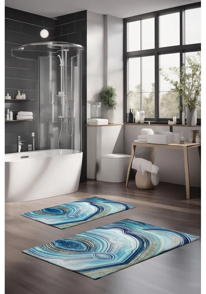 Сини килими за баня в комплект от 2 бр. 60x100 cm – Foutastic