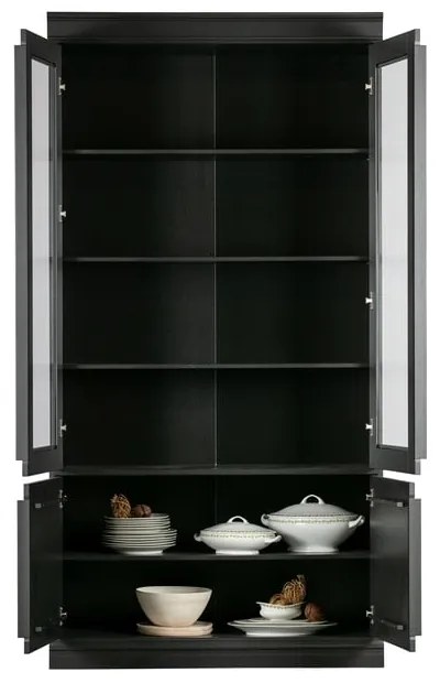 Черна витрина от масивен бор 110x215x44 cm Organize – WOOOD