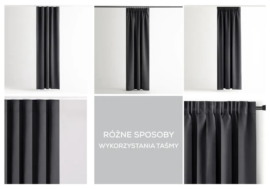 Тъмносиво dimout перде 140x245 cm Kierra – Restilo