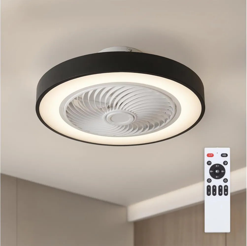 Brilagi-LED димируемо осветително тяло с вентилатор LED/30W/230V 3000-6500K черно + дистанционно управление