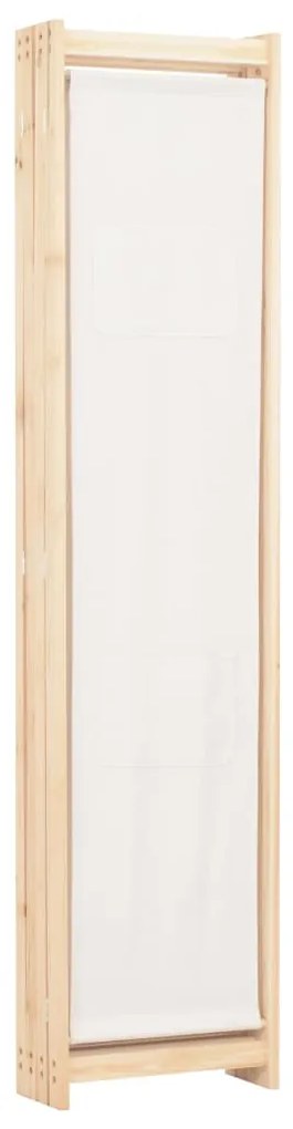 Параван за стая, 4 панела, кремав, 160x170x4 cм, текстил