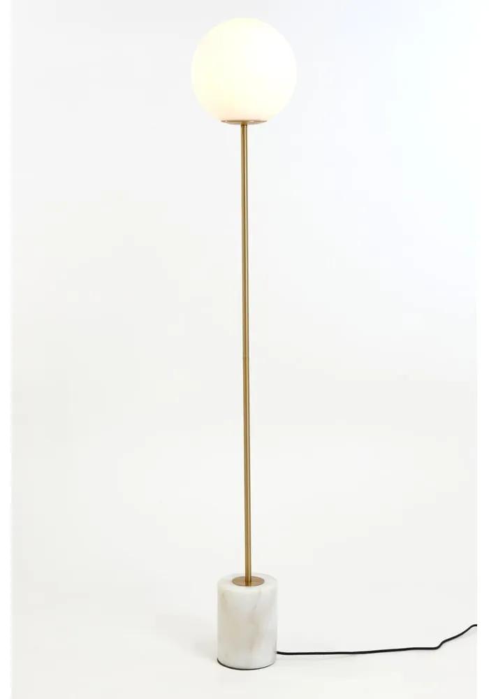 Подова лампа в бяло-златист цвят (височина 156 см) Medina - Light &amp; Living