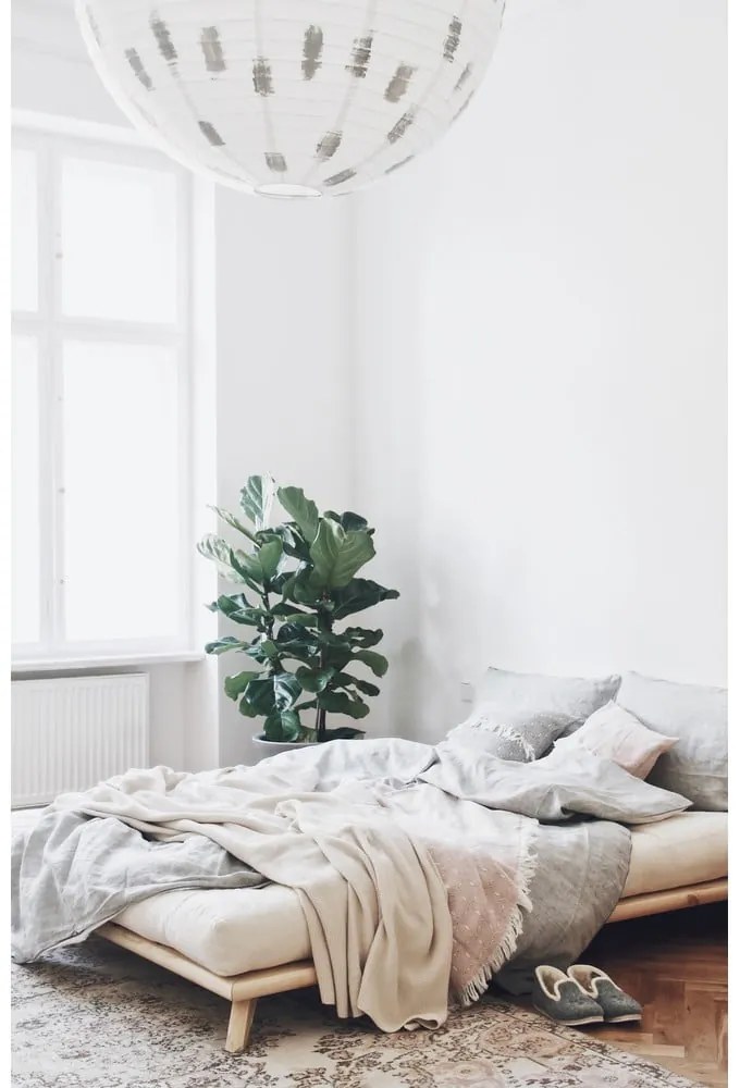 Двойно легло от борова дървесина с решетка 140x200 cm Senza - Karup Design