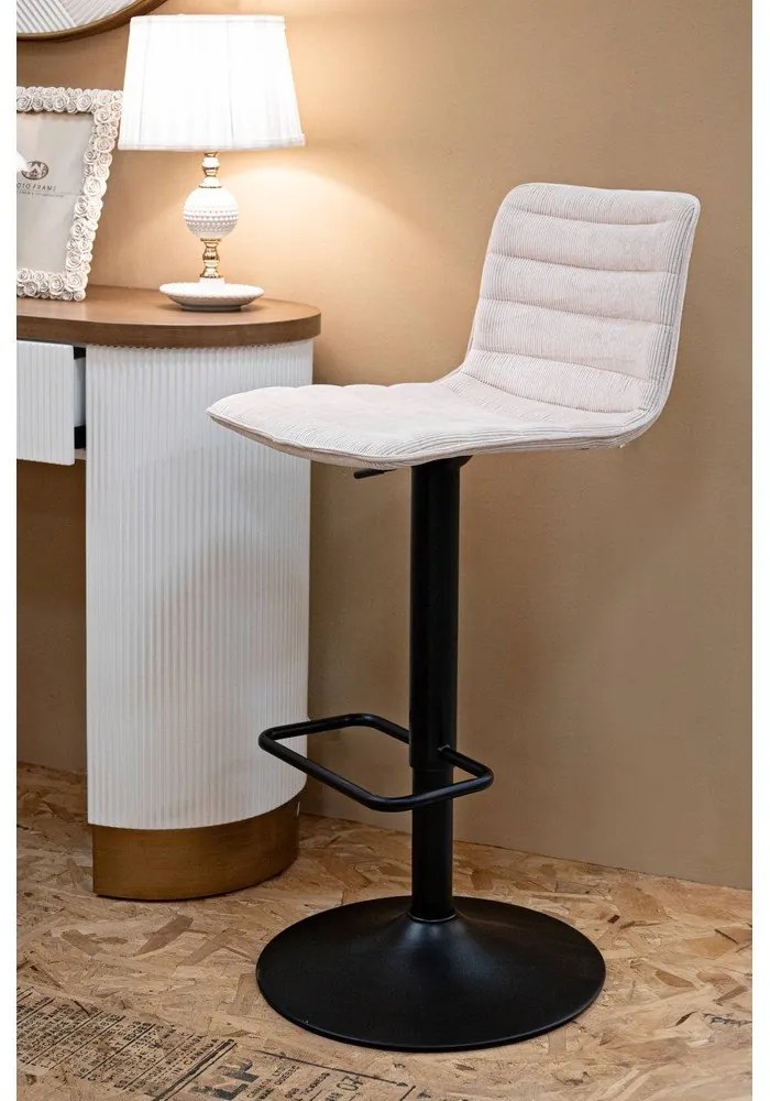 Бяло-черен бар стол с регулируема височина (височина на седалката 61 cm) Malia – Mauro Ferretti