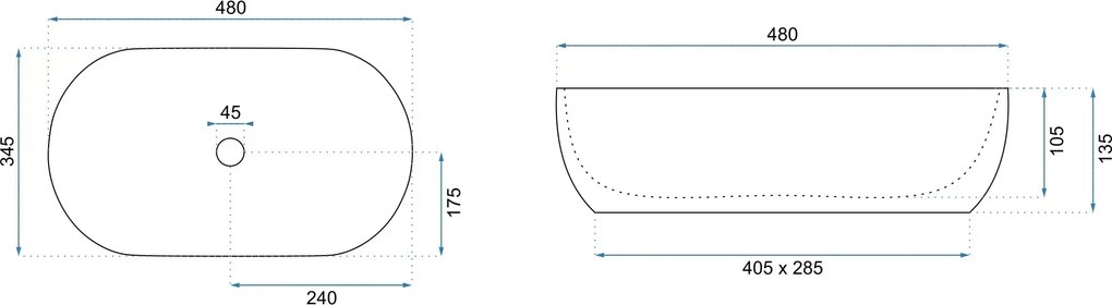 Умивалник за плот Rea Amelia Kallisto 48