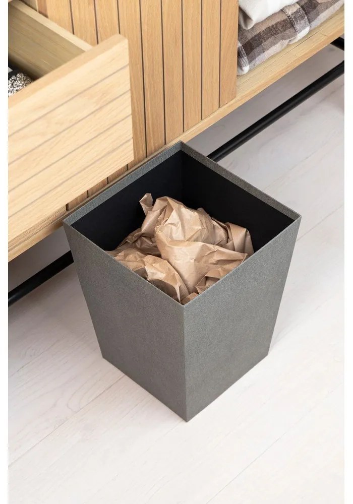 Сиво офис кошче за боклук Sofia Canvas Paper Laminate – Bigso