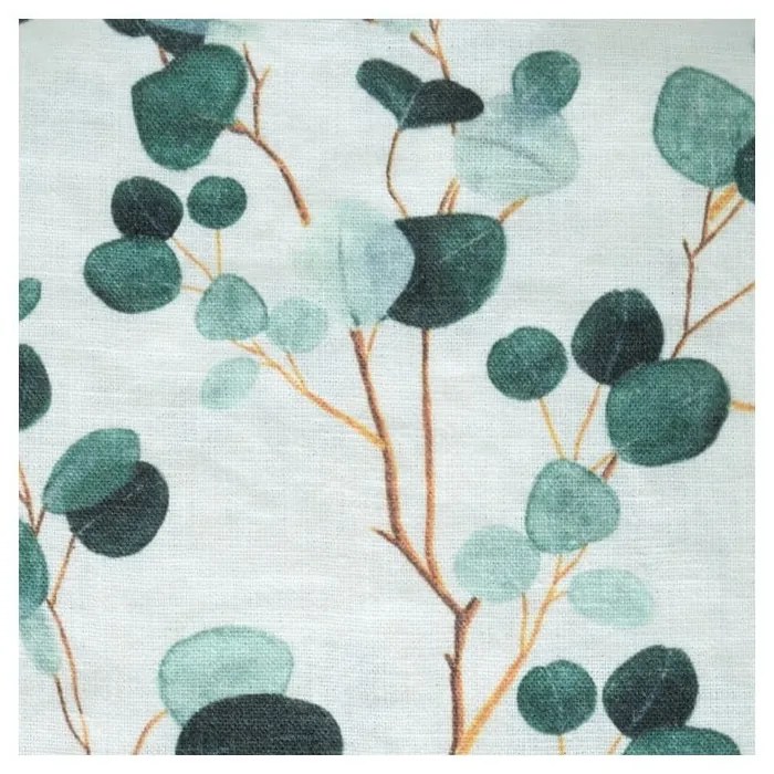 Бяла и зелена ленена кърпа за чай Eucalyptus, 65 x 45 cm - Linen Tales