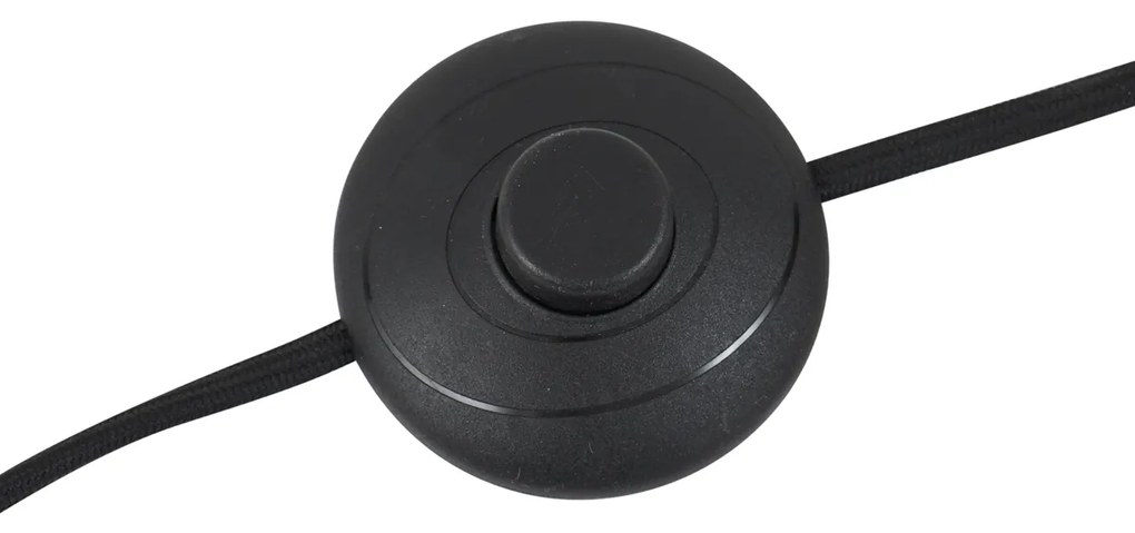 Ретро подова лампа черна със зелено стъкло - Denise